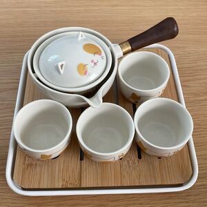 Lucky Cat Ceramic Tea Set